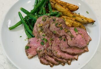 Grass Fed Sirloin Steak with Rosemary Butter